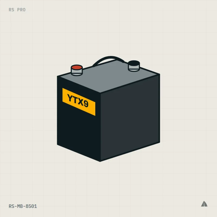 Motorcycle Battery YTX9-BS, AGM 12 V 8 Ah